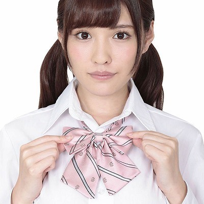 きゅん可愛スクールリボン ピンクストライプ