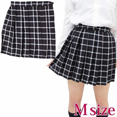 チェック柄プリーツスカート単品 M