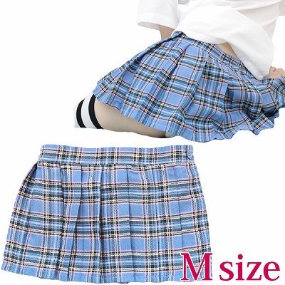 超ミニチェックスカート M