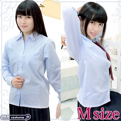 長袖シャツ単品 サックス M