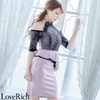 <Love Rich>レース使用のミニドレス パーティードレス キャバドレス(ピンク)